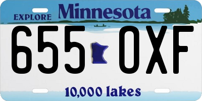 MN license plate 655OXF