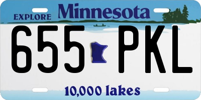 MN license plate 655PKL