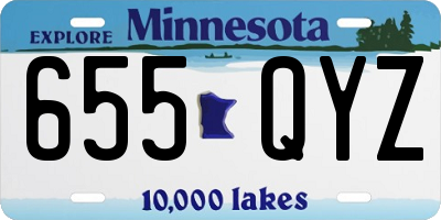 MN license plate 655QYZ