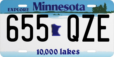 MN license plate 655QZE