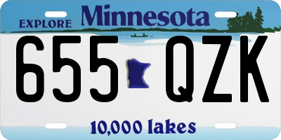 MN license plate 655QZK