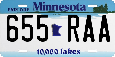 MN license plate 655RAA