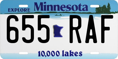 MN license plate 655RAF