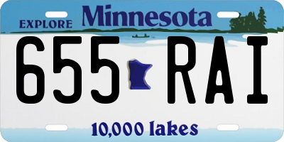 MN license plate 655RAI