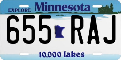MN license plate 655RAJ