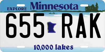MN license plate 655RAK