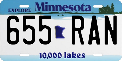 MN license plate 655RAN