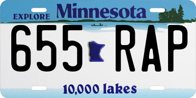 MN license plate 655RAP