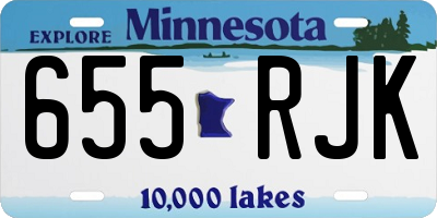MN license plate 655RJK