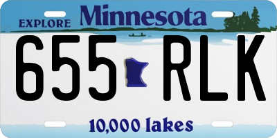 MN license plate 655RLK