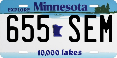 MN license plate 655SEM