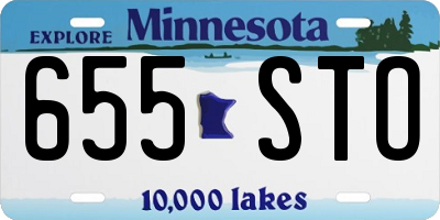 MN license plate 655STO