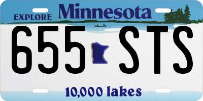 MN license plate 655STS