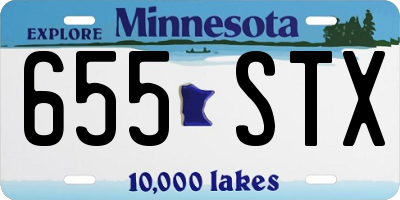 MN license plate 655STX