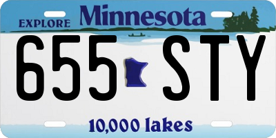 MN license plate 655STY