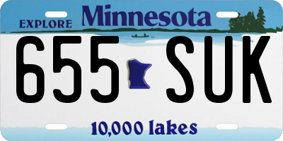 MN license plate 655SUK