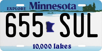 MN license plate 655SUL