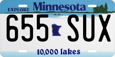 MN license plate 655SUX