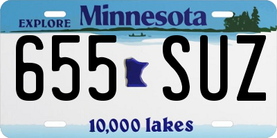 MN license plate 655SUZ
