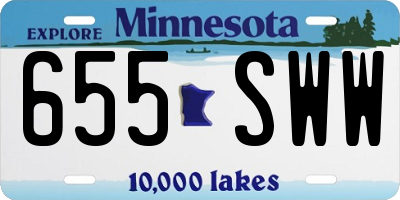 MN license plate 655SWW