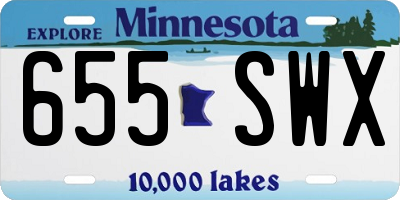 MN license plate 655SWX