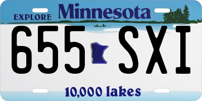 MN license plate 655SXI