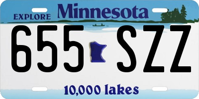 MN license plate 655SZZ