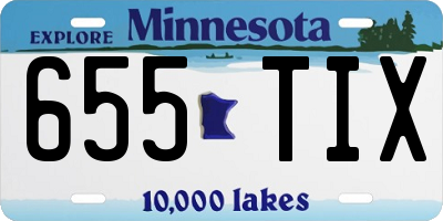 MN license plate 655TIX