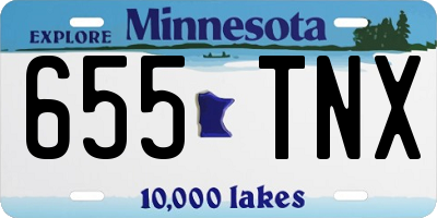MN license plate 655TNX