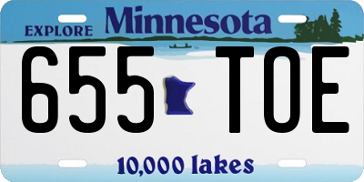 MN license plate 655TOE
