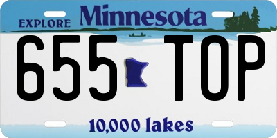 MN license plate 655TOP