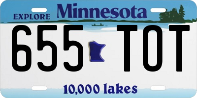 MN license plate 655TOT