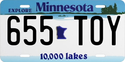 MN license plate 655TOY
