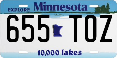 MN license plate 655TOZ