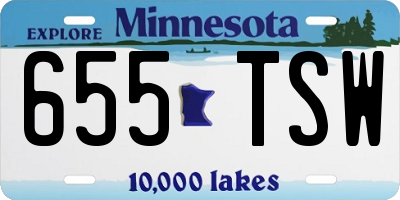 MN license plate 655TSW