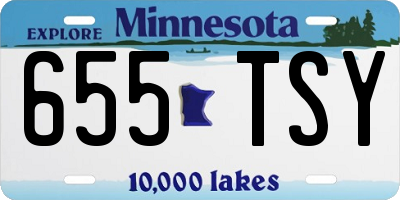 MN license plate 655TSY