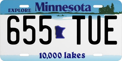 MN license plate 655TUE
