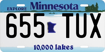 MN license plate 655TUX