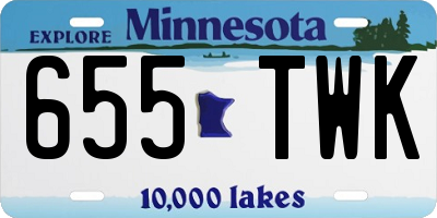 MN license plate 655TWK