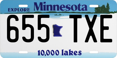 MN license plate 655TXE
