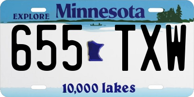 MN license plate 655TXW