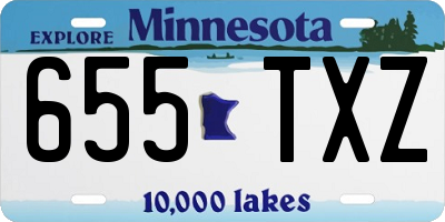 MN license plate 655TXZ