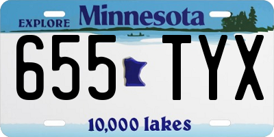 MN license plate 655TYX