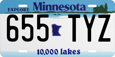 MN license plate 655TYZ
