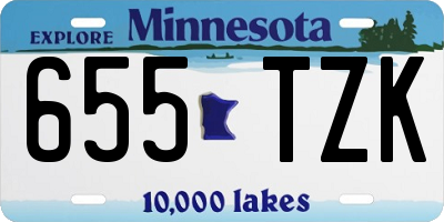 MN license plate 655TZK
