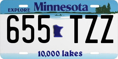 MN license plate 655TZZ