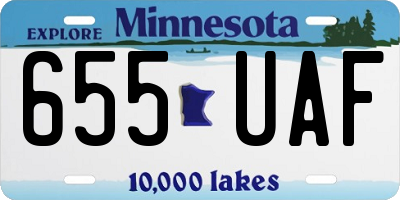 MN license plate 655UAF