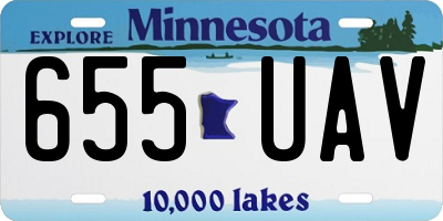 MN license plate 655UAV