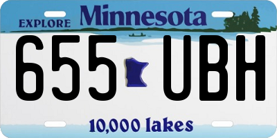 MN license plate 655UBH