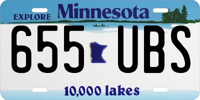 MN license plate 655UBS